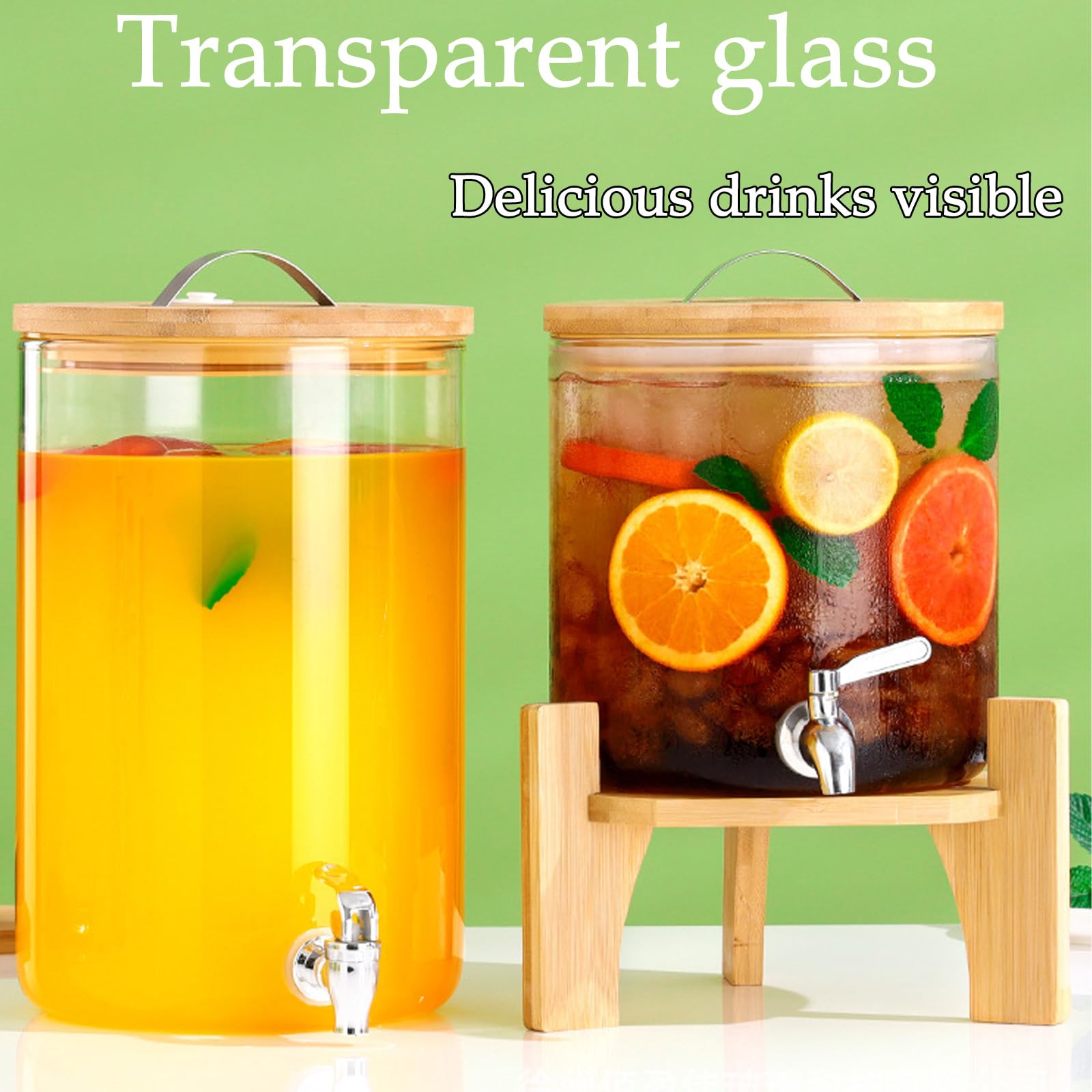 Dispensador de 2,5 L con tapa y grifo, ideal para fiestas, grifo ABS, perfecto para agua, zumo y cócteles Slish Par tial