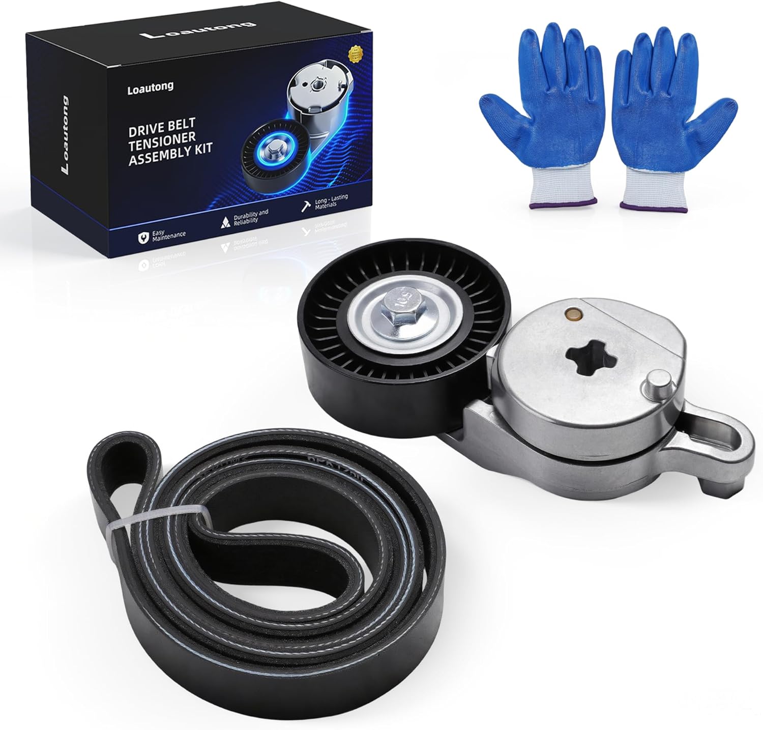 Belt Tensioner Serpentine Belt Kit Fit for Toyota Rav4 LE/SE/XLE/Adventure/Limited/Platinum L4 2.5L 2009-2018, for Toyota Camry L4 2.5L 2012-2017, 166200V021, 166200V022