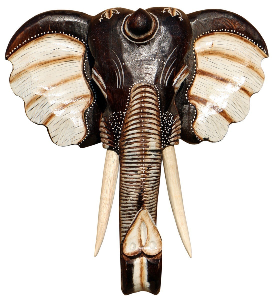 Schöne 40 cm Elefant Holz Maske Kopf Afrika Elephant Handarbeit Bali Maske48.40
