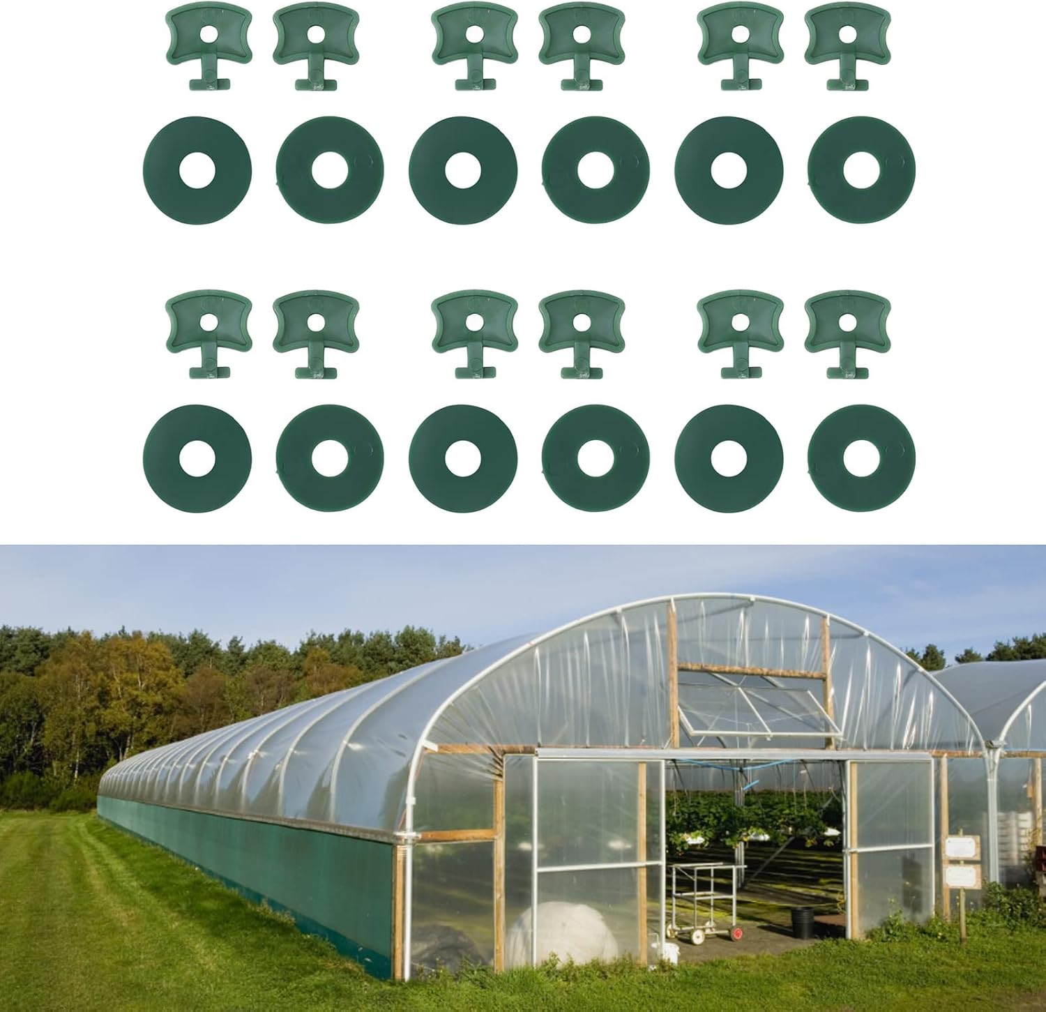 100PCS Greenhouse Twist Clips,Plastic Shading Fixing Clips with Washers,Plastic Greenhouse Fixing Clips for Greenhouse Insulation Bubble Netting Wrap
