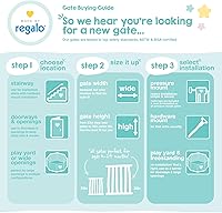 Vista 11 de Regalo Safety - Puerta de seguridad para bebés de 29 a 49 pulgadas, extra ancha para puertas e parte inferior de escaleras, puerta de seguridad