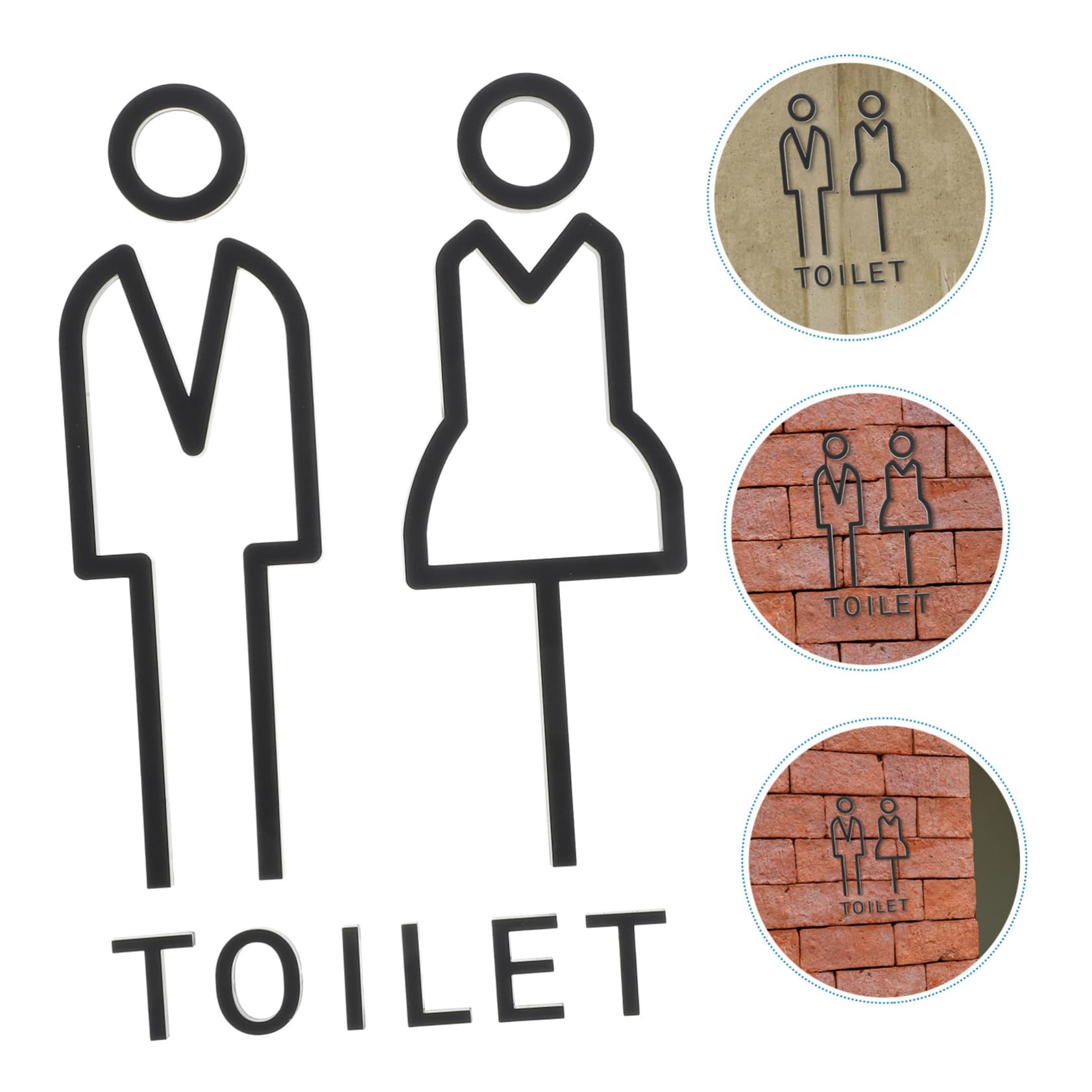 Gadpiparty 5pares Cartel De Identificación De Baño Para Hombres y Mujeres Placa De Señalización Elegante Para Aseos Para Hoteles y Restaurantes