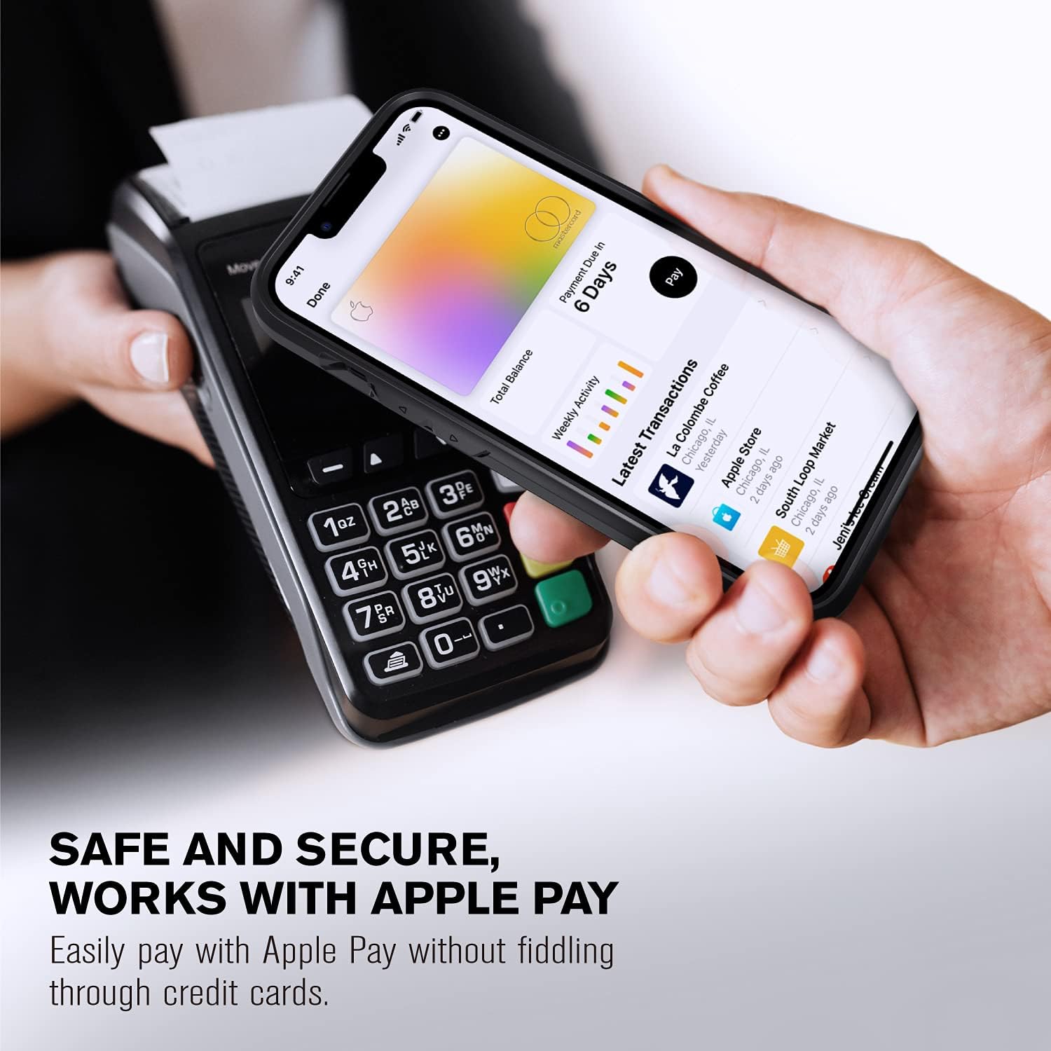 VENA Wallet Case Compatible with Apple iPhone 13 (6.1"-inch), vCommute (Military Grade Drop Protection) Flip Leather Cover Card Slot Holder with Kickstand (Space Gray) - Image 6