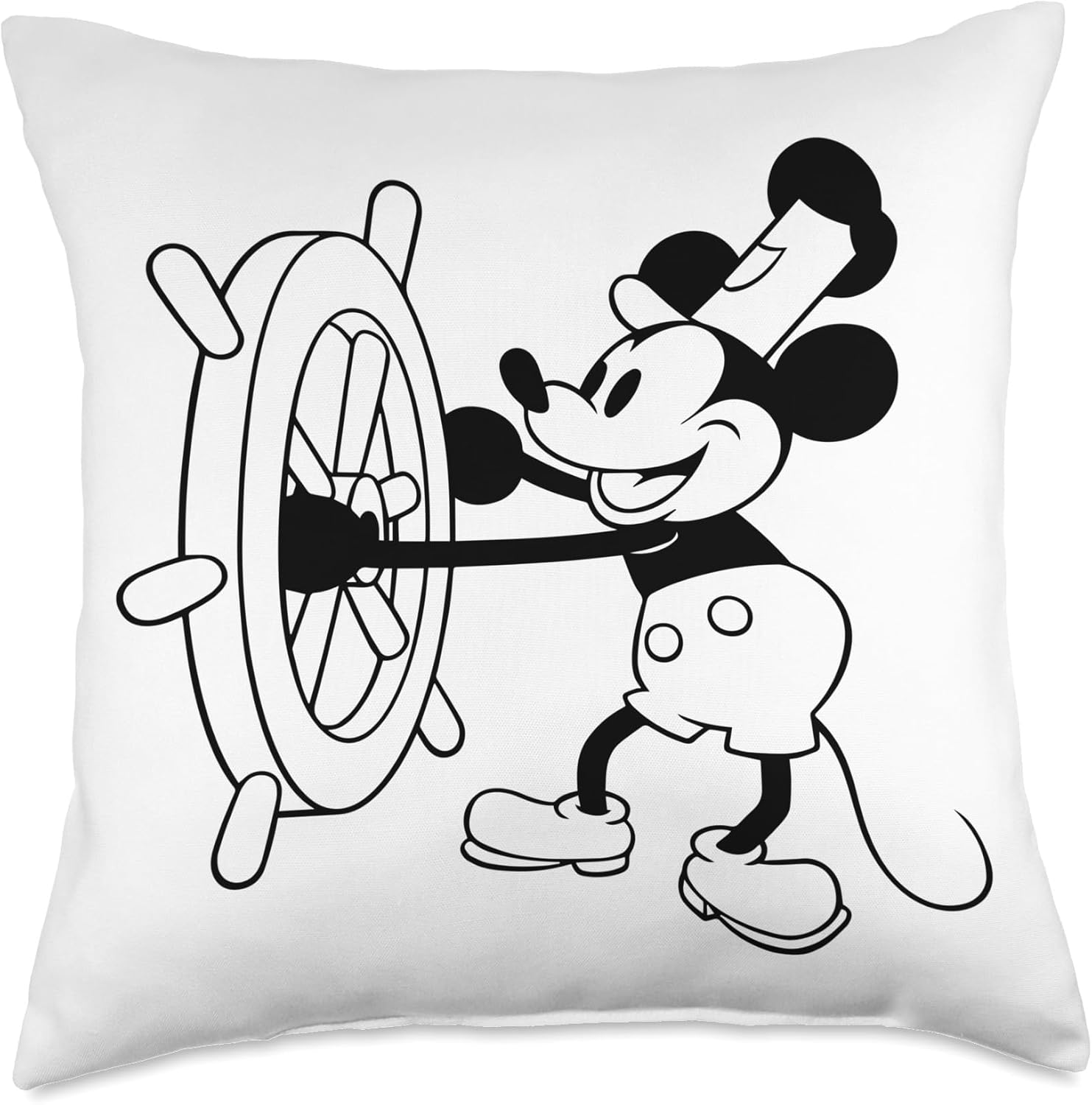 Steamboat Willie Mickey Throw Pillow
