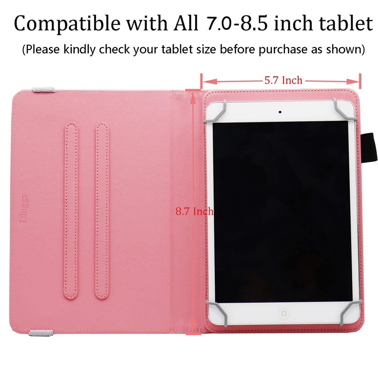 Universal-Schutzhülle Für Tablets 7–8,5 Zoll – Aus PU-Leder, Mit Handschlaufe & Verstellbarem Ständer, Farbe Minze