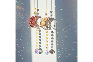 2PCS Half Moon Crystal Suncatchers - Tree of Life Sun Catchers for Window