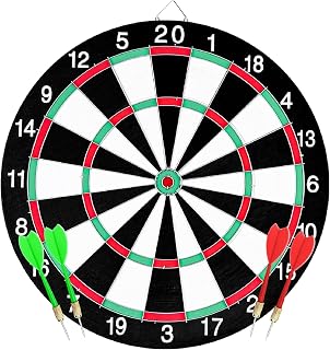 Classic Set, Profesional un Juego Completo de Dardos con Accesorios,Profesional Juego de Dardos para Adultos Tabla Flocado de Doble Cara con 4 Puntas de Acero