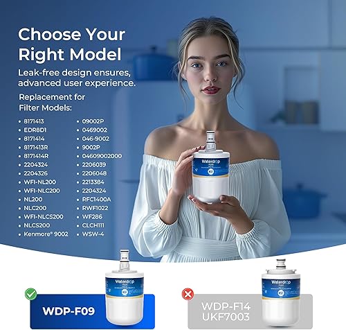 Miniatura 3 de Waterdrop Plus 8171413 Filtro de agua para refrigerador, repuesto para Whirlpool® 8171413, 8171414, EDR8D1, Kenmore® 46-9002, certificado NSF/ANSI