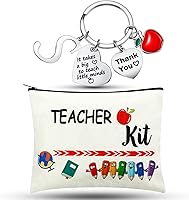 Vista 23 de MTLEE 2 piezas de regalo de agradecimiento para profesores de Navidad, kit de regalo para mujeres, bolsa de maquillaje, bolsa de cosméticos, llavero