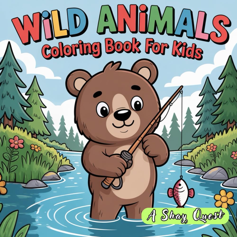 Wild Animals Coloring Book For Kids