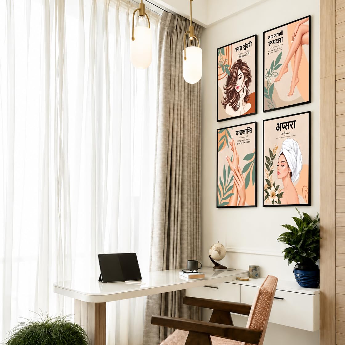 Chaka Chaundh Sanskrit Art - Wall Decor & Poster Set -6 Chaka Chaundh Sanskrit Art - Wall Decor & Poster Set -6