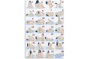Pose Kamasutra Instruction Poster Sex Guide Workout Wall Art