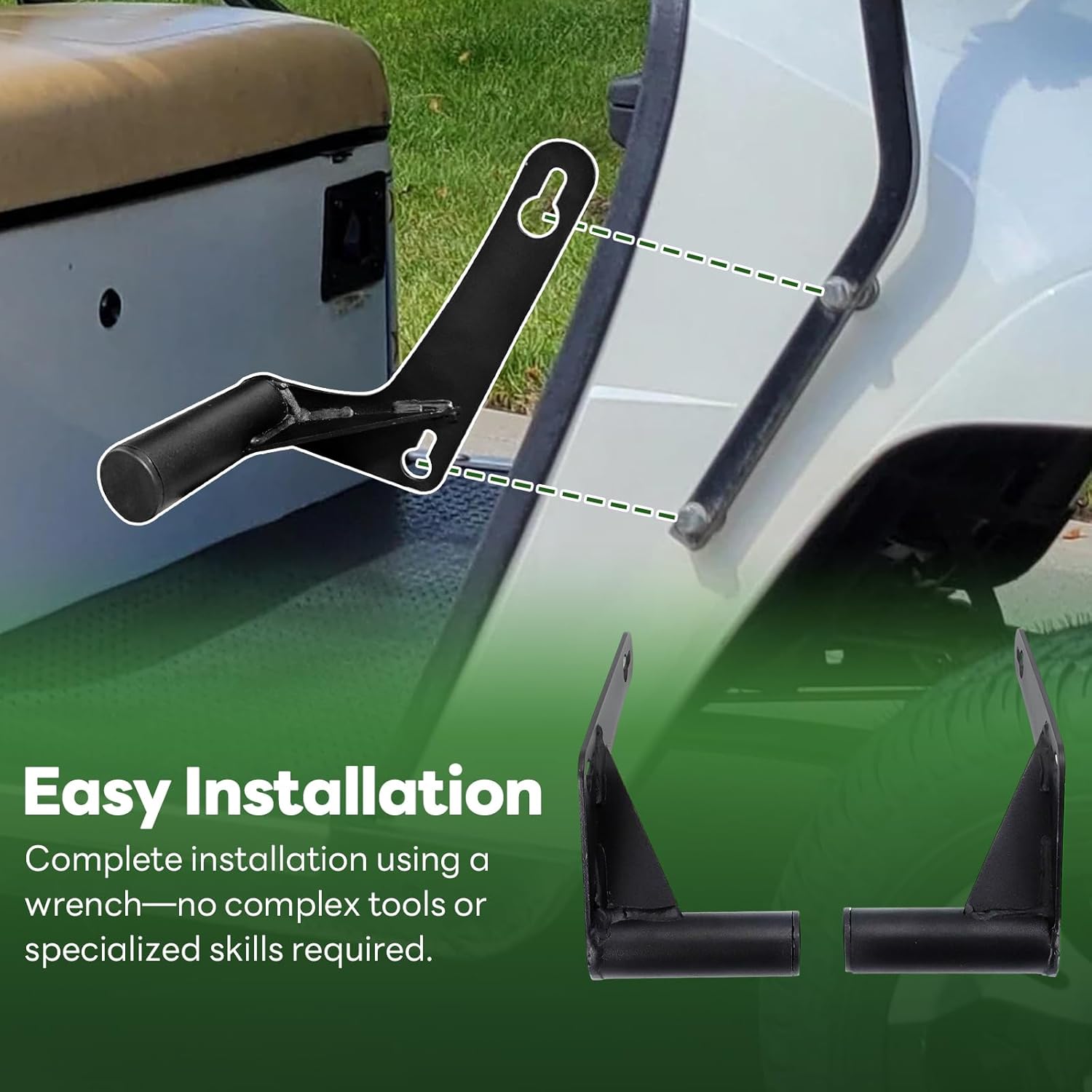 Alpha Rider Golf Cart Foot Peg - 2 Pcs Steel Foot Rest Kit for E-Z-GO TXT (Left+Right)