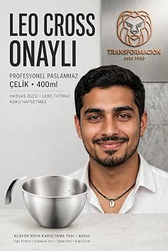 Transformacion Paslanmaz Çelik Saç Boya Karıştırma Tası, 400 ml