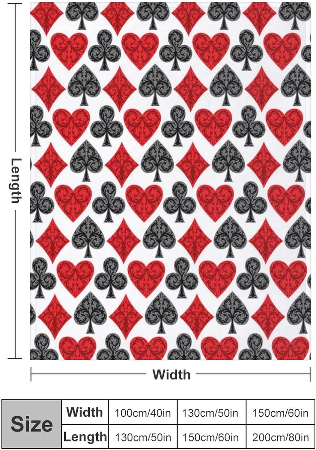 トランプポーカー フランネル毛布 軽量柔らかいあたたかい毛布ベッドソファ用