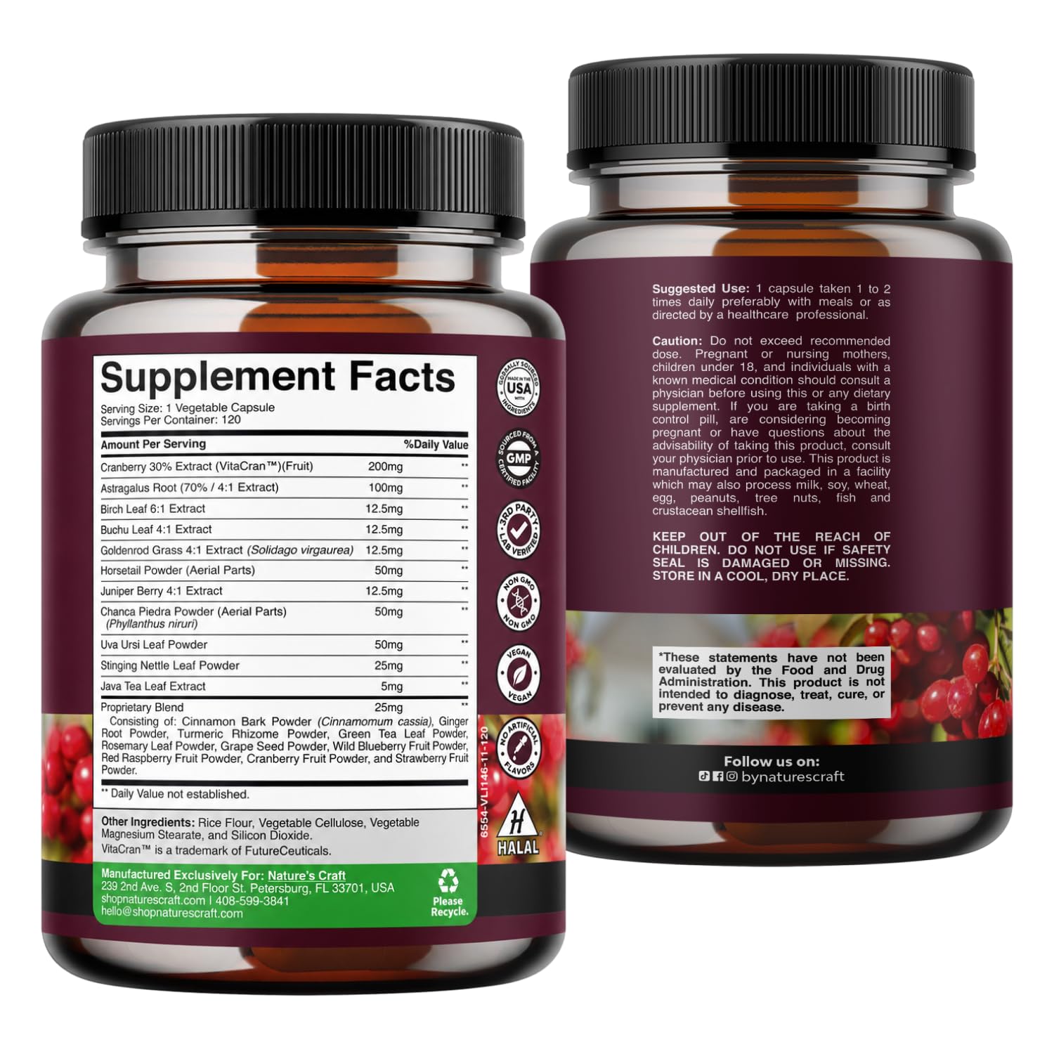 Advanced Kidney Support Capsules - Cranberry Supplement - 120 Count — Amazon image 8
