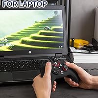 Vista 8 de V-one Mando con cable USB para juegos, joystick para PC (Windows XP/7/8/10/11) y Steam, Android, PS3 - Rojo