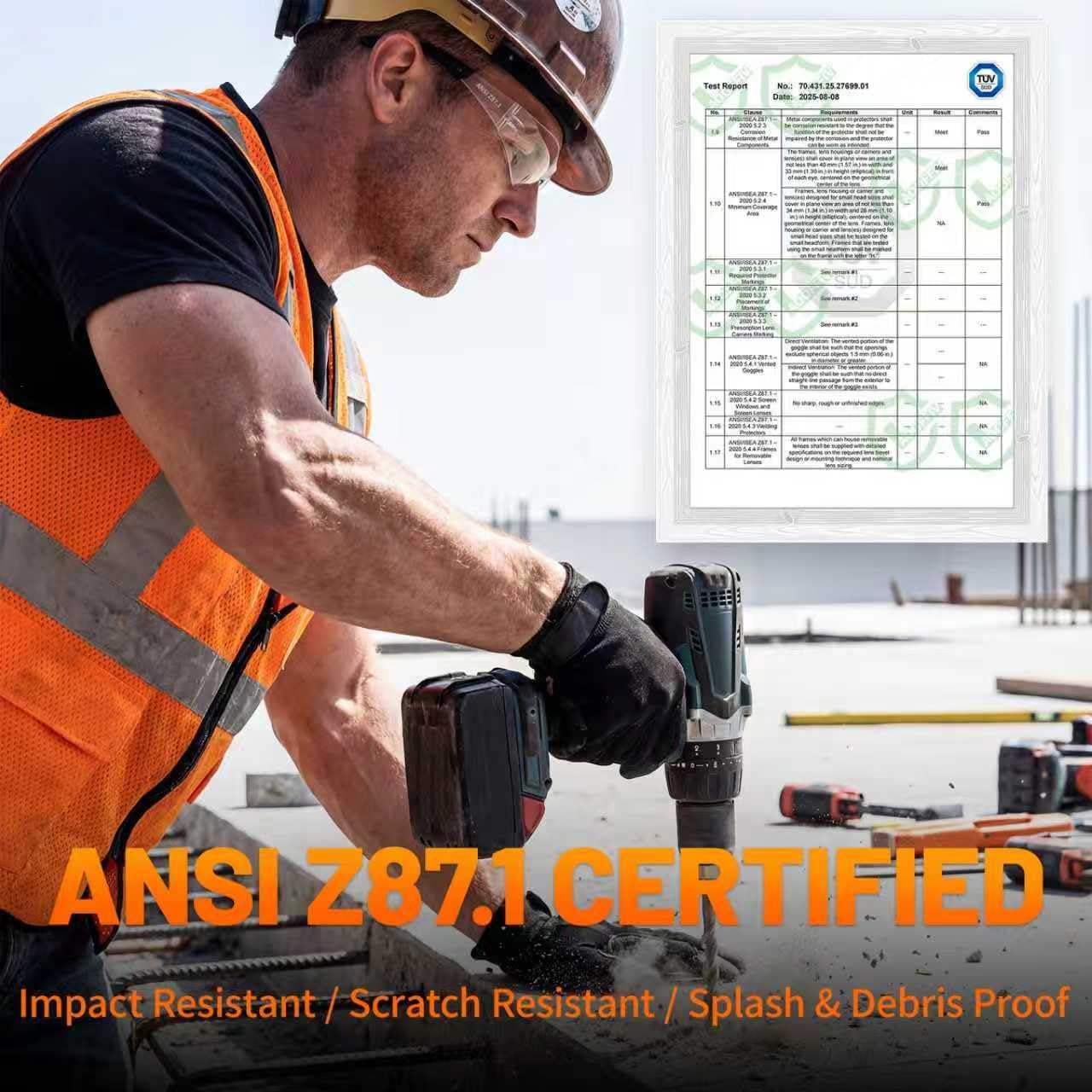 Clear Safety Glasses Bulk of 24,ANSI Z87.1 Impact Resistant Lens Eye Protection for Lab,Construction