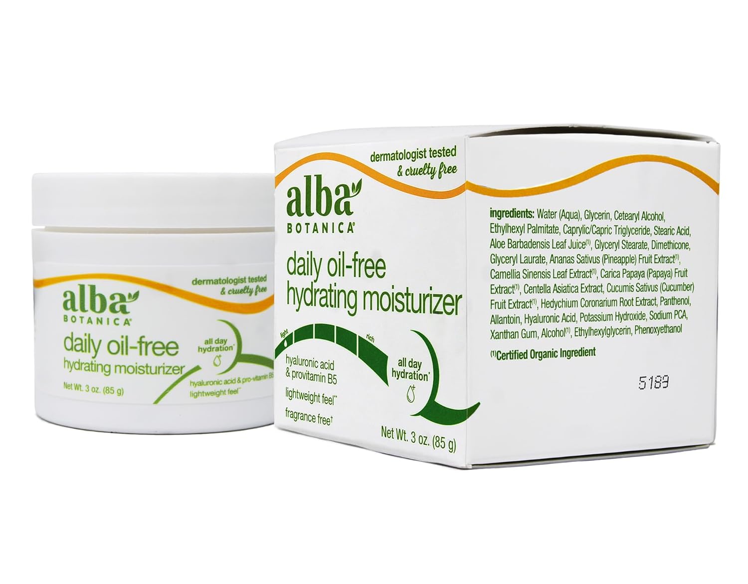 Alba Botanica Daily Oil-Free Hydrating Moisturizer, 3 Ounce (Pack of 2)