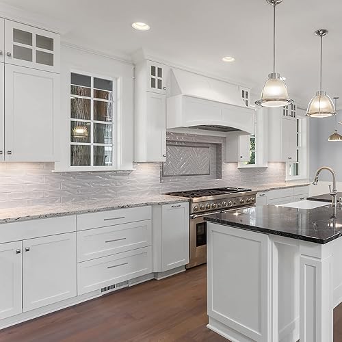 Vista 92 de Design House 189647 - Tiradores sólidos para gabinete, paquete de 10, tiradores de cajón de centro a centro, manijas de cocina modernas, acero Acero