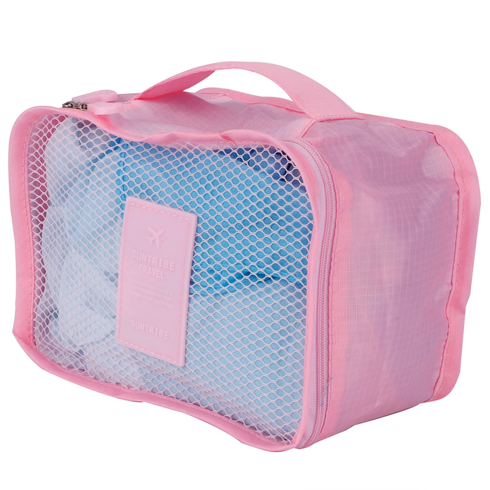 Cocoarm Set di Borse da Viaggio Organizer per Bagagli in Nylon Borsa da Imballaggio da 6 Pezzi con Pannelli in Rete Cerniere Bidirezionali per Valigia Abbigliamento Smistamento Viaggi e Viaggi di