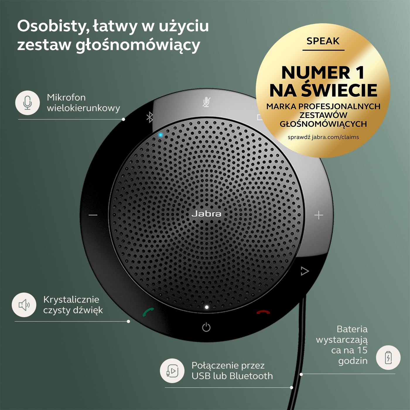 PCスピーカー Jabra Speak 510 MS Spearkerphone JABRA SPEAK 510 MS : Amazon.pl: Elektronika
