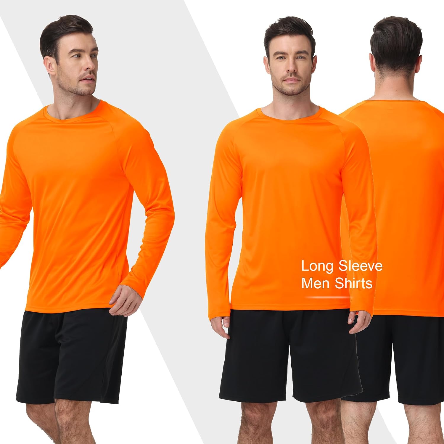Mens Sun Shirt UPF 50+ UV Protection 5 Pack Long Sleeve Fishing Hiking Workout Shirts Fast Dry Athletic Shirts for Men