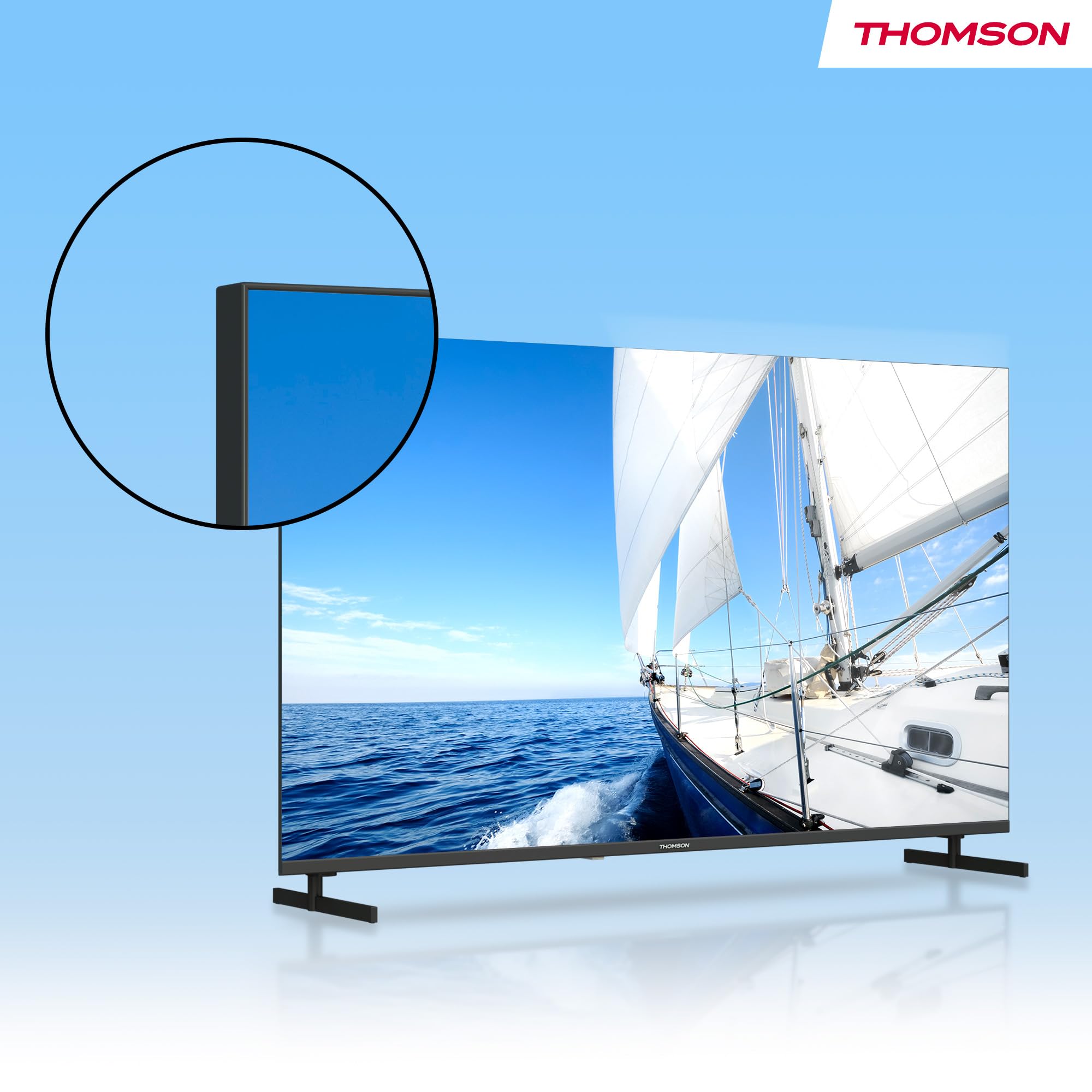 THOMSON 32 Pulgadas (81 cm) Led HD Google TV, Wi-Fi,Dolby Audio, HDR10, Bluetooth 5.1, Triple-Tuner (Cable/Satélite/Antena), HDMI, Ci+, A+ Panel - 32HG2S14
