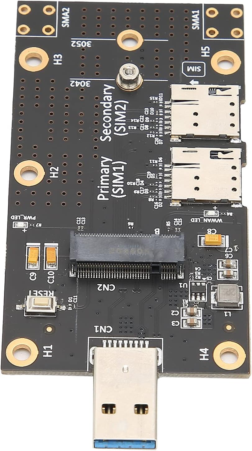 M.2 To USB 3.0 Adapter, Dual SIM Card Push Connector Easy To Install and Remove .2 Key B Adapter for PC