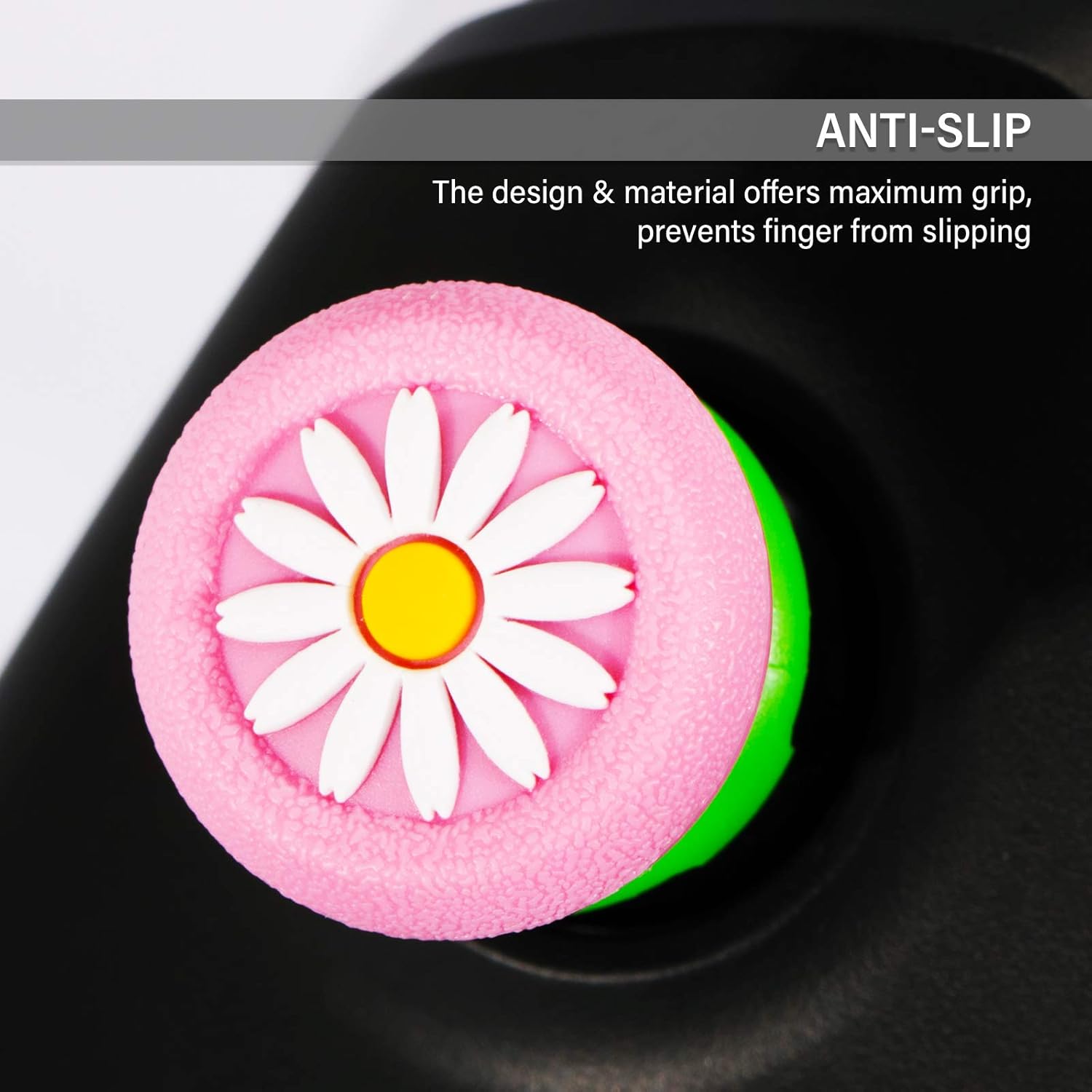 Playrealm FPS Thumbstick Extender & 3D Texture Rubber Silicone Grip Cover 2 Sets for Xbox Series X/S & Xbox One Controller(Daisy Coral)