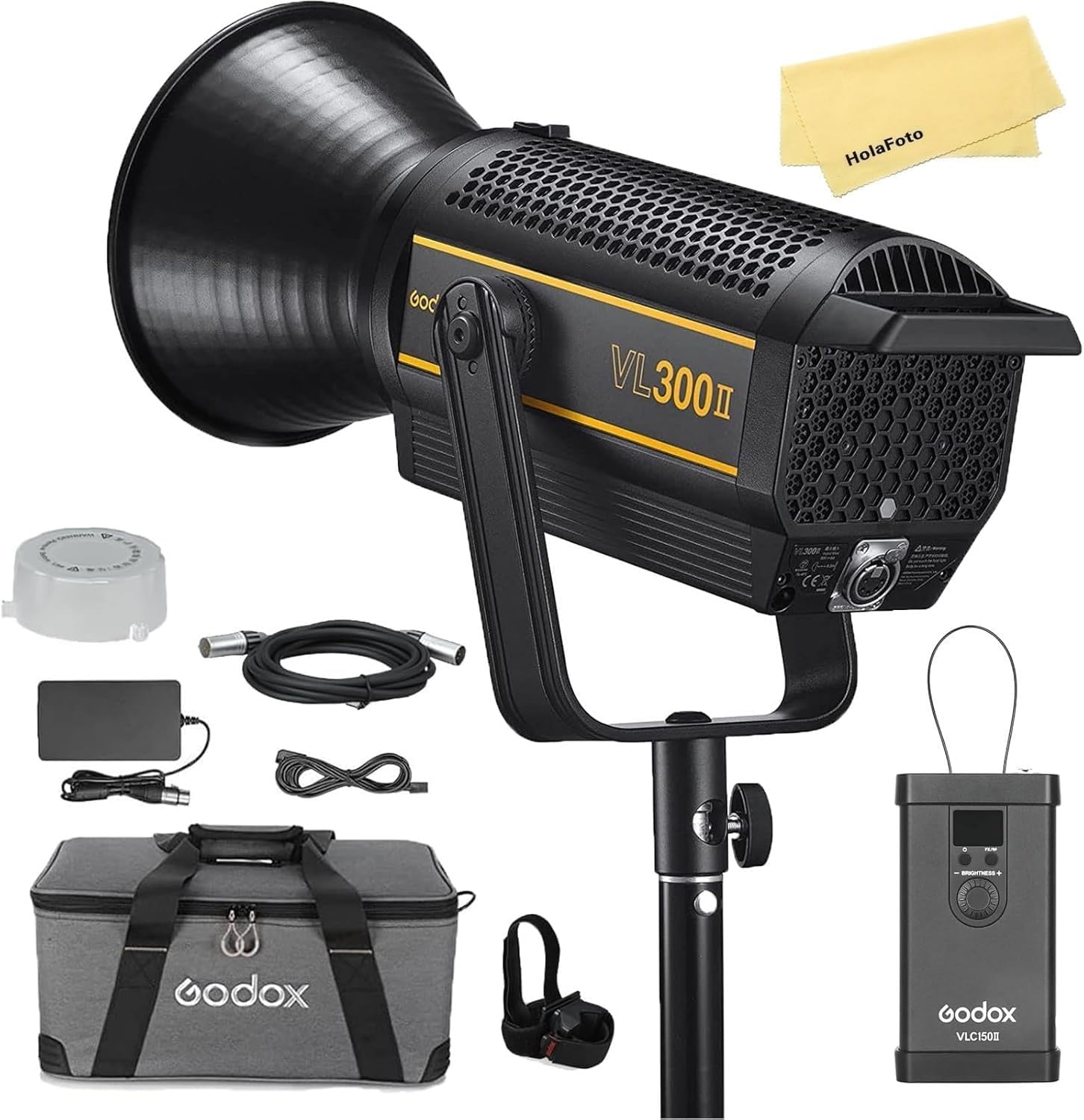 Godox VL300II VL300-II VL300 II 320W LED Video Light, Professional Daylight Bowens Mount Continuous Light, 5600±200K CCT, High 96+ CRI/TLCI, Built-in 8 FX Effects, for Studio, Outdoor Photography