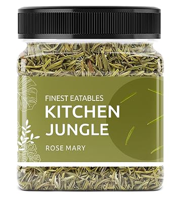 Kitchen Jungle Brand Rosemary leaves organic dried For Foods & Hair (100gm Jar Pack)