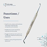 Vista 4 de Instrumento de relleno compuesto dental Woodson 2 Titanium recubierto azul Plugger y paleta de doble extremo