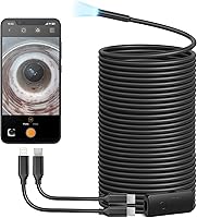 Vista 11 de Cámara de endoscopio USB Anykit con 8 luces LED ajustables, boroscopio con cámara serpiente semirrígida, cámara de inspección IP67 impermeable