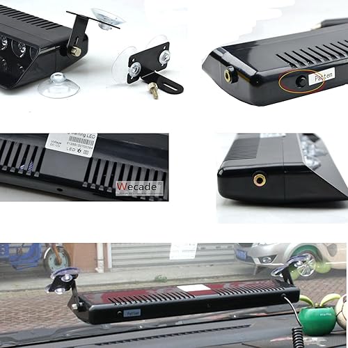 Miniatura 9 de Juego de 12 luces LED Wecade de emergencia de 12 W para camión, luz estroboscópica para parabrisas y luz de aviso