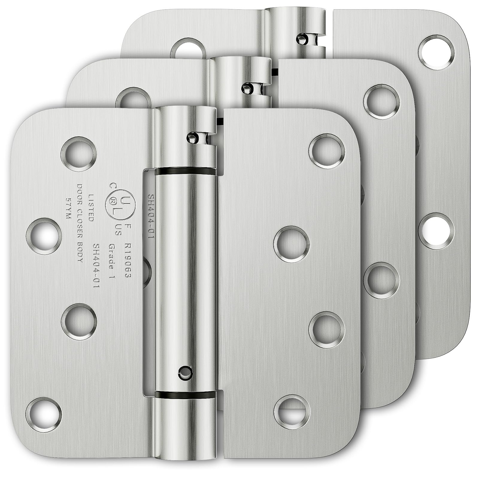 Luxbaro 3 Pack Self Closing Door Hinges, 4 Inch, Adjustable Tension