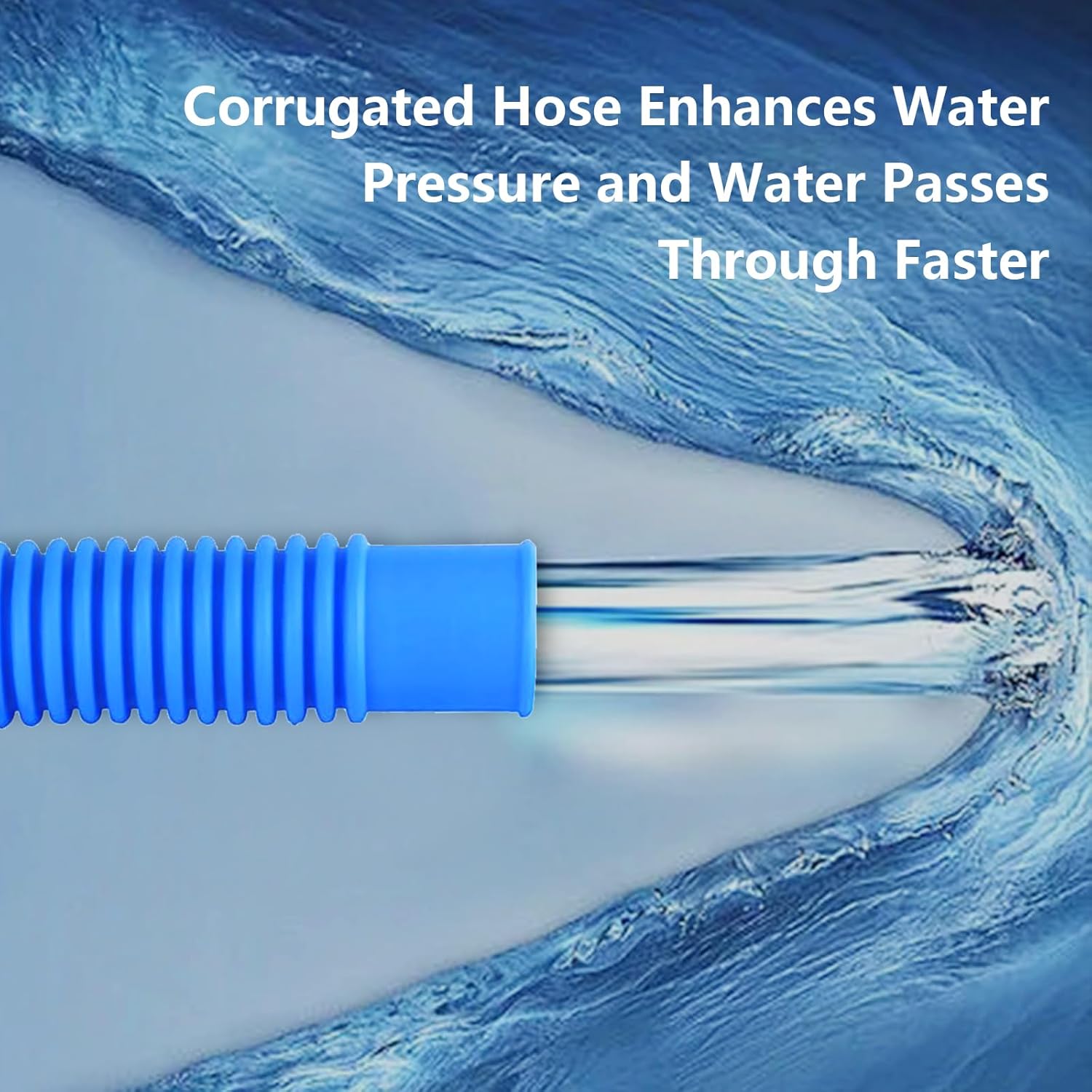 1-1/2-Inch Pool Hoses for Above Ground Pools with Clamps - 1.5" Diameterd Replacement Pool Pump Hose Compatible with Intex Coleman Skimmer Surface Pool Pump (Blue -3 Pack)