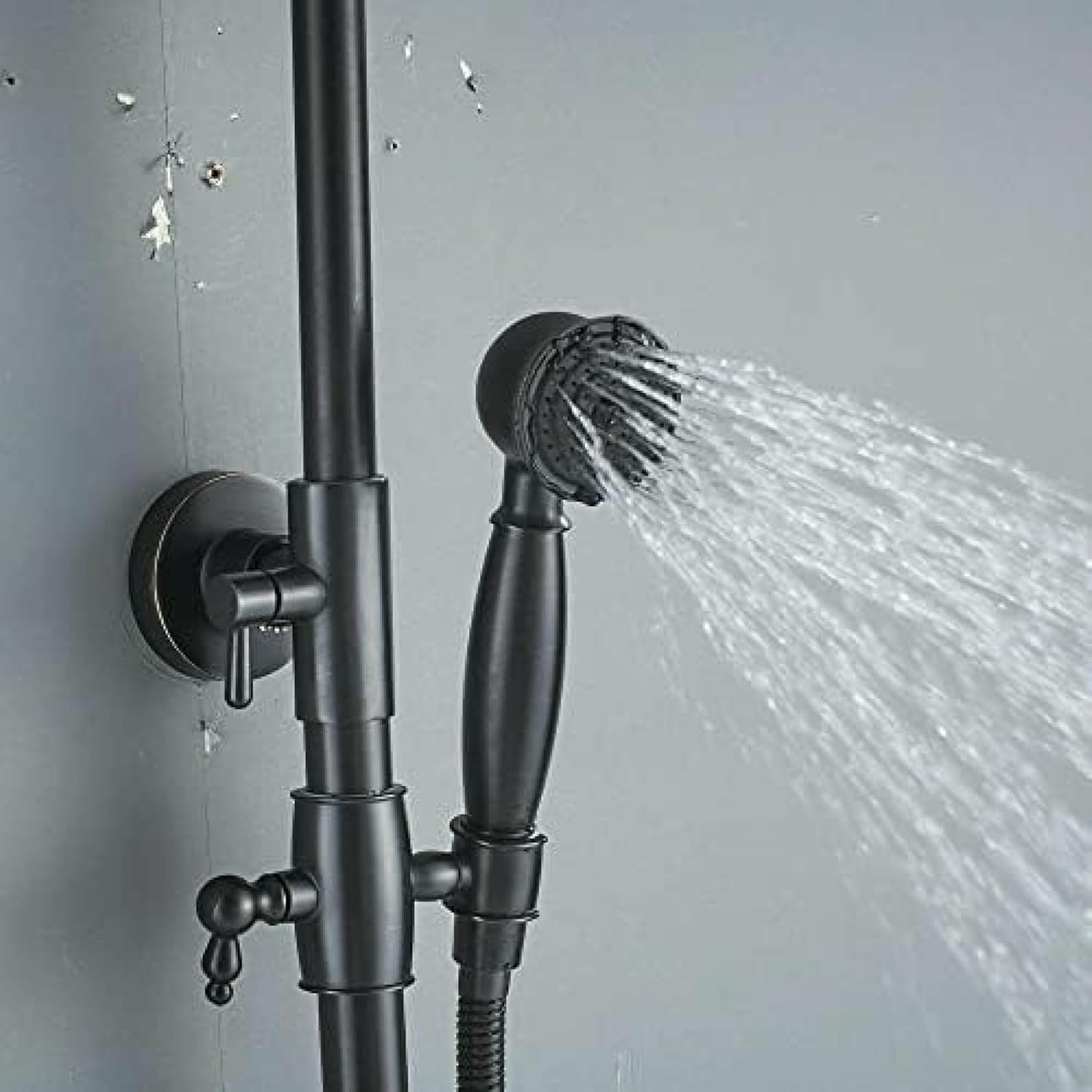 Oil Surface Bronze Rainfall 8 Inch Bathroom Shower Suit Set Bathtub Filler Faucet with Spray Shower Suit