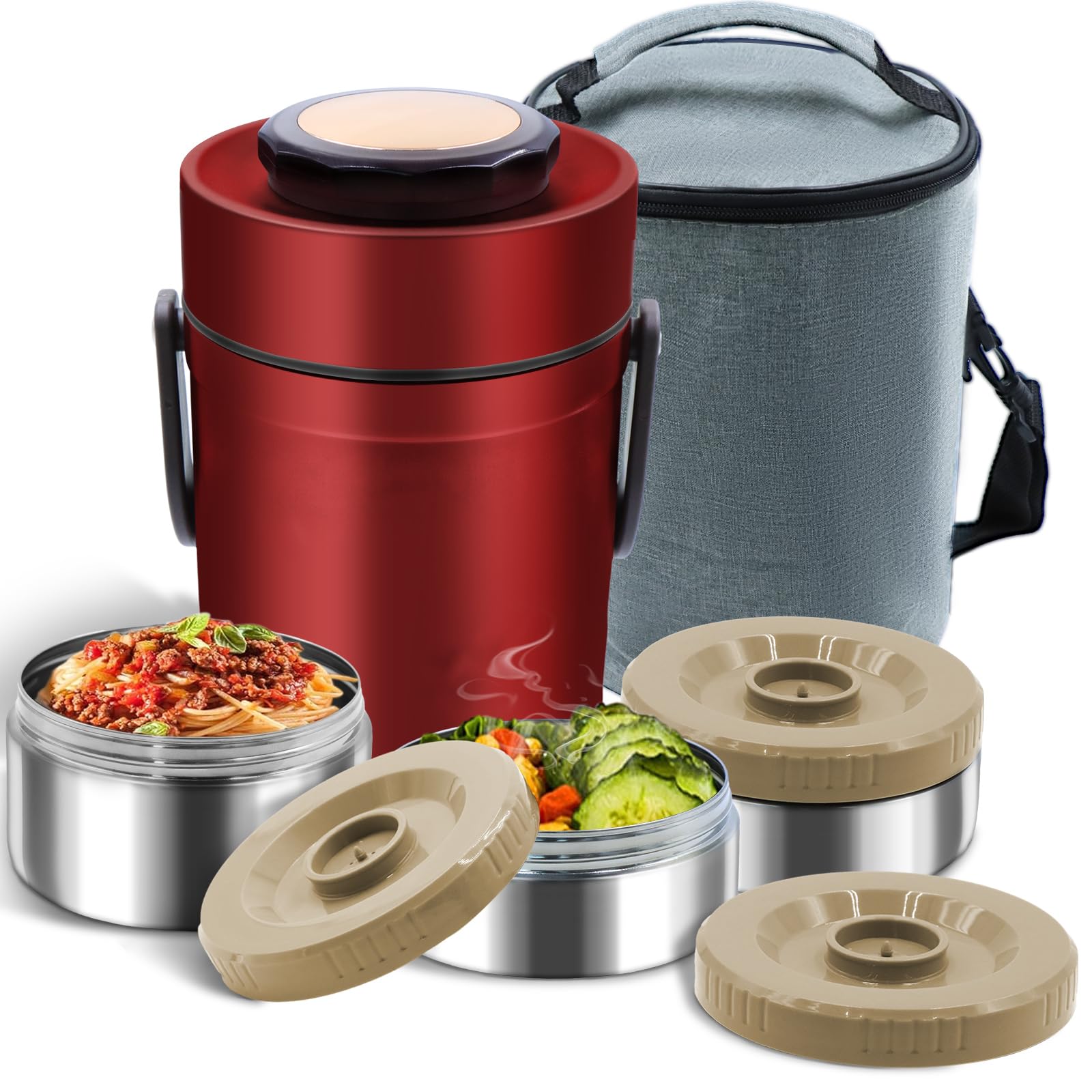 Amazon.com: YRPOMJV 67ozHot Food,3-Layer Sealed Stackable Food