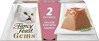 Fancy Feast Gems Pate Cat Food Mousse With Salmon and a Halo of Savory Gravy Cat Food - (Pack of 8) 4 oz. Boxes