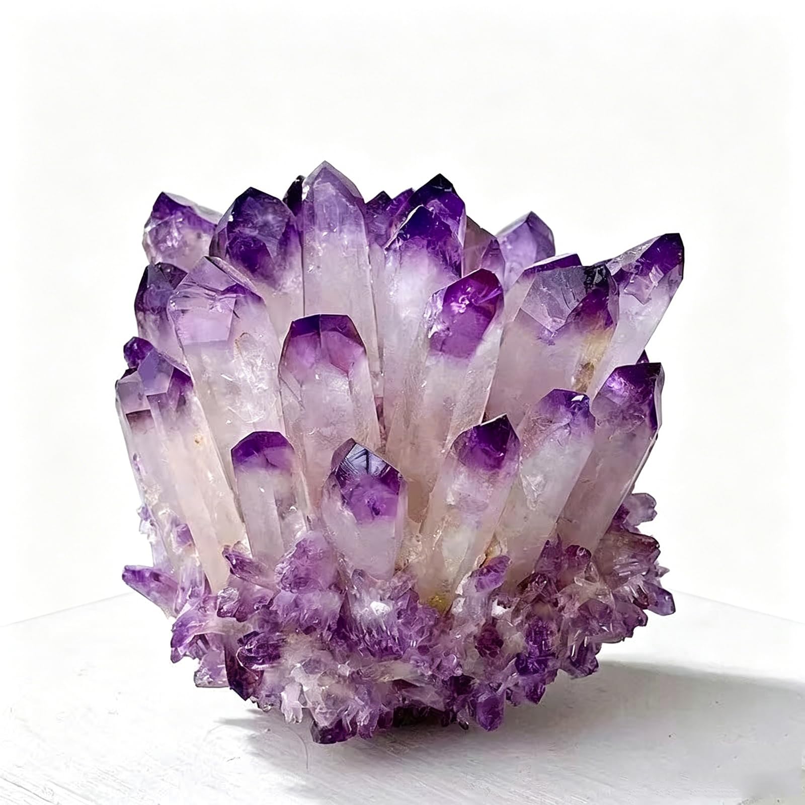 IUYIXWFP Natural Amethyst Citrine & Clear Quartz Crystal Flower Cluster – Raw Mineral Specimen, Unique Home Feng Shui Decor, Healing Crystal Ornament