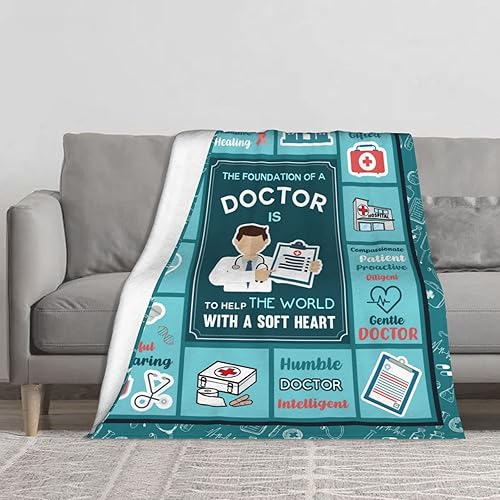 Miniatura 3 de Manta de regalo para médico, médico, profesional, decoración de oficina, suave, mullida, cálida manta de franela de felpa para sofá, cama, oficina