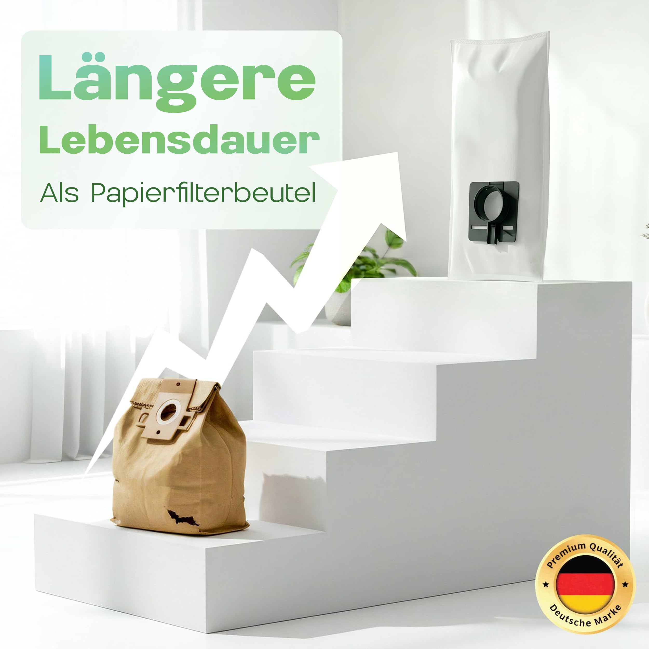 10 Staubsaugerbeutel passend für Festo/Festool CT 22, CT 22 E, CTL 22, CTL 33, CTL 33 LE SG Staubsauger, Mikrovlies