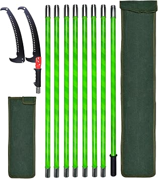 Manual Pole Saws for Tree Trimming, 7.3-27FT Sharp Pole Pruners for Tree Trimming with 8 Long Handle Extendable Fiberglass Pole, Tree Trimmer Pruning Saw for Trimming High Branches