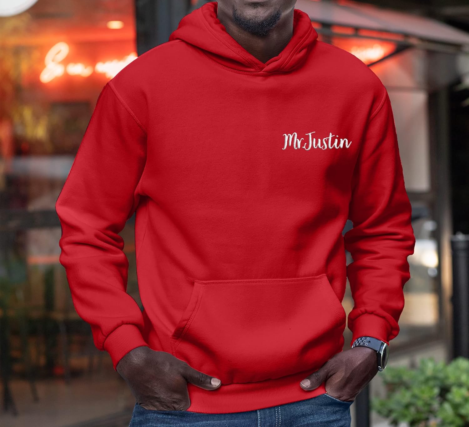 TEEAMORE Custom Embroidered Hoodie Men Women Add Your Text Embroidery Pullover Sweater Hooded Sweatshirt - Image 2