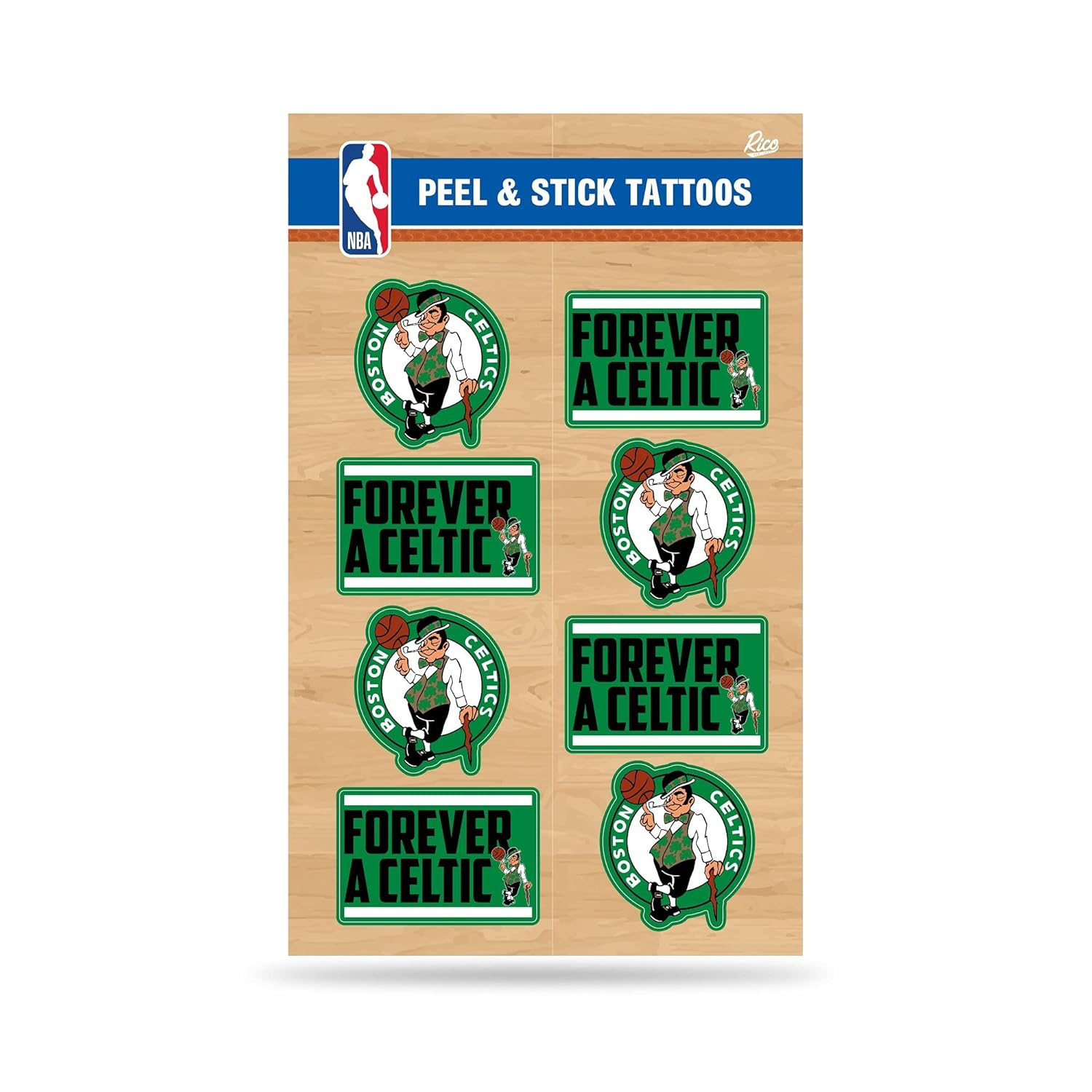 Rico Industries NBA Boston Celtics Peel and Stick Tattoos