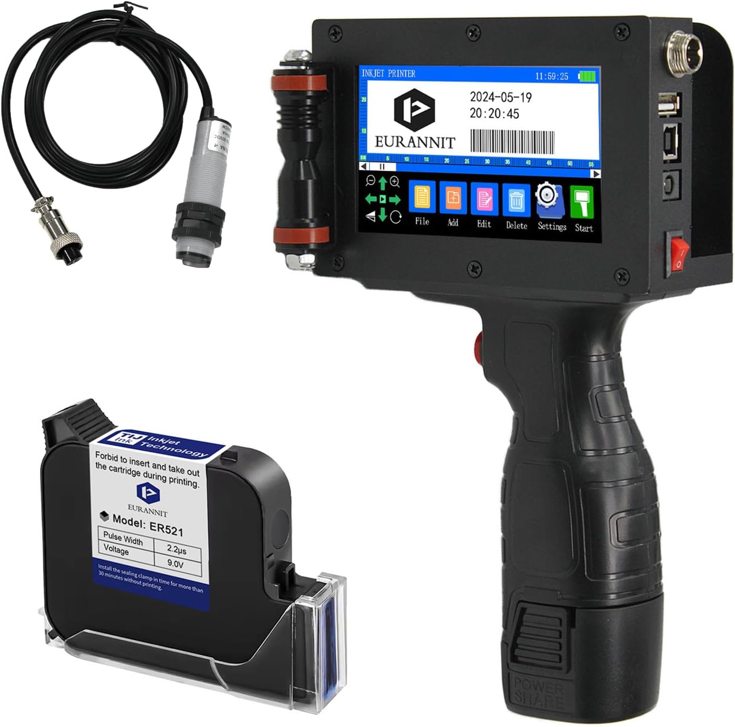 E16-1 Handheld Inkjet Printer + Photoelectric Sensor