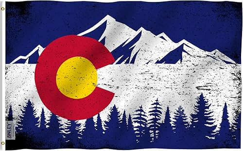 Vista 14 de Bandera con los estados de EE.UU., Colorado Poliéster 68D - Colorado
