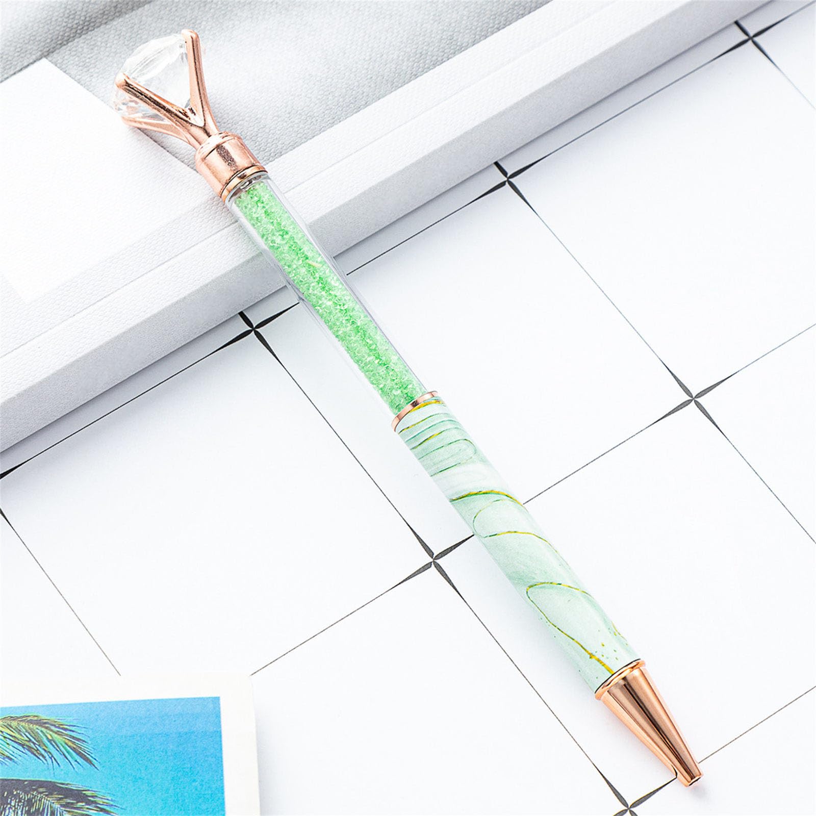 Diamond Ballpoint Pen Metal Ballpoint Pen Black 1 0mm Tip Write Smoothly Refillable For Student Teacher Office Supplies — view 8