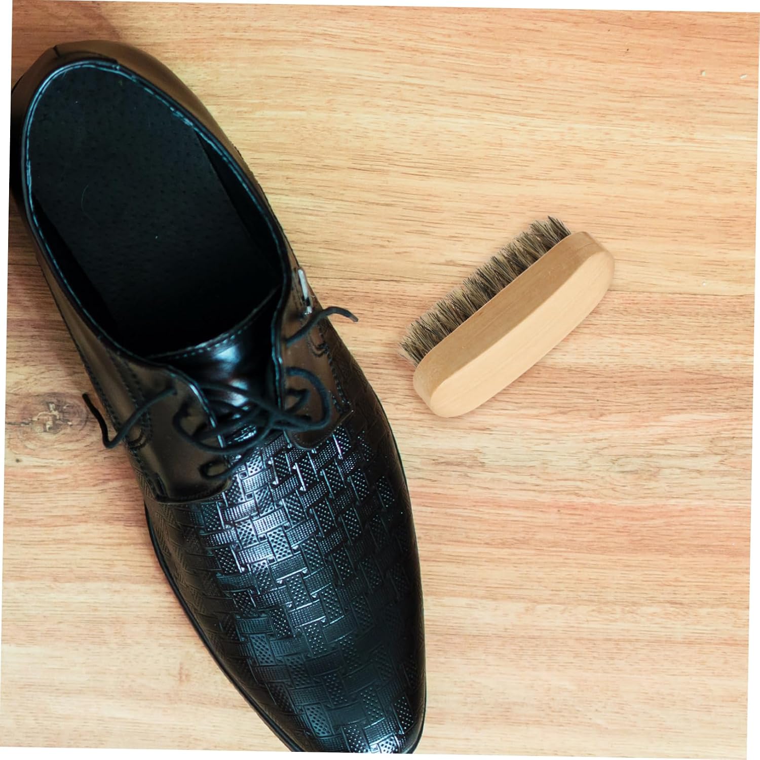 Zerodeko Shoe Cleaner Brush Soft Hard Brush Wooden Handle Pig for Sneakers Boots